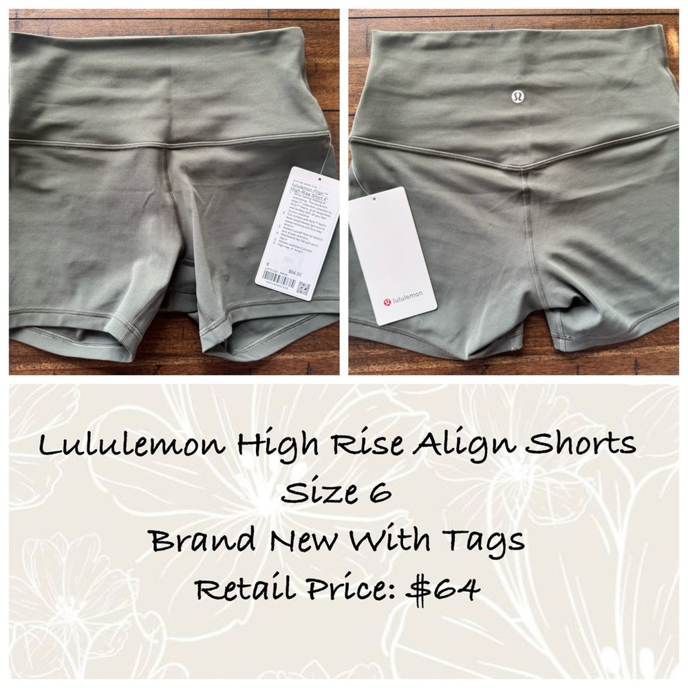 Lululemon Align High-Rise Shorts 4”
Size 6 • NWT • Army Green • Yoga - Picture 1 of 3